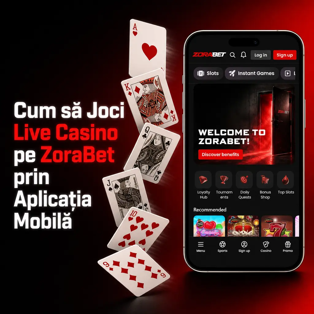 Aplicație mobilă ZoraBet pentru live casino pe iOS și Android cu acces la mese cu dealeri live