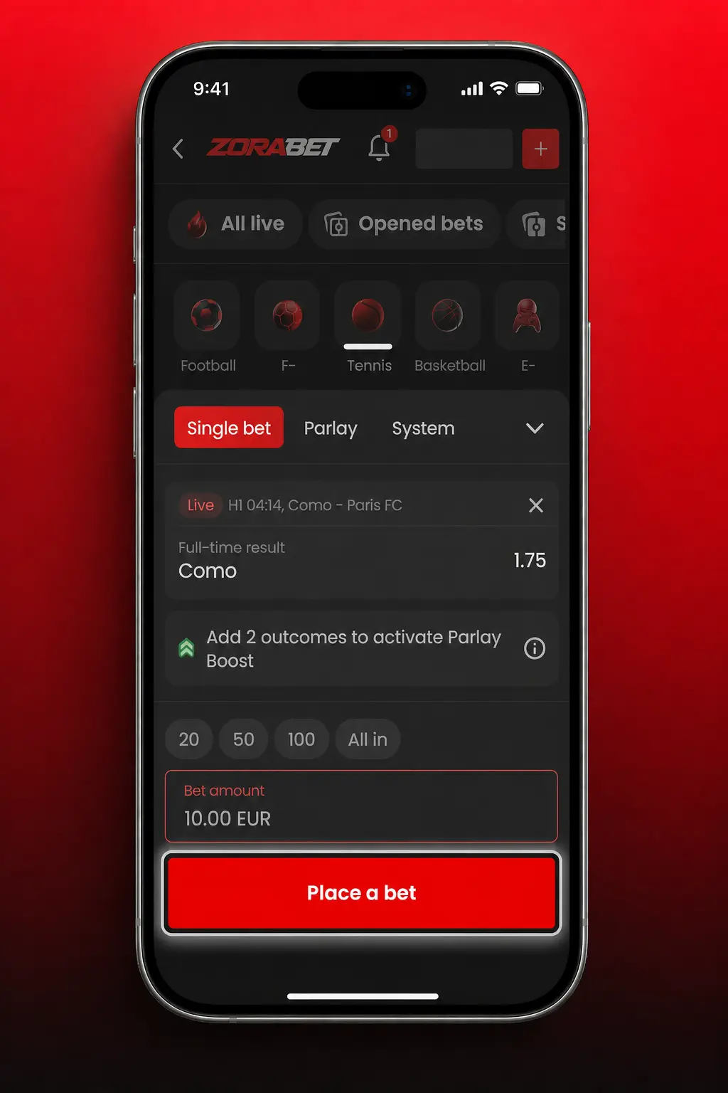 Aplicație ZoraBet pentru pariuri pe baschet pe Android și iOS cu piețe live și notificări push