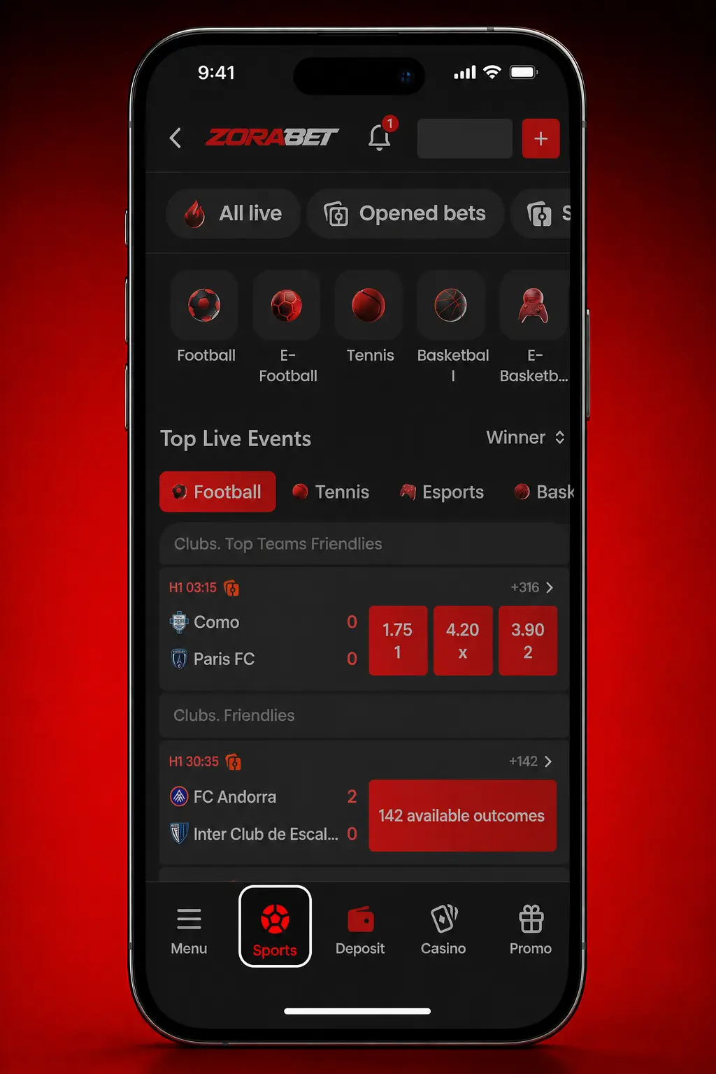 Aplicație mobilă ZoraBet pentru pariuri e-sports pe Android și iOS cu acces live și gestionare cont